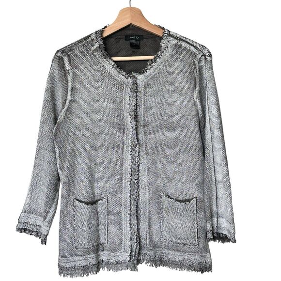 Avant Toi foil-print cardigan Blazer Linen Blend Italy Made Jacket size S - Picture 1 of 10